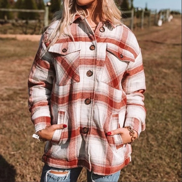 Becca-Plaid Faux Sherpa Lined Shirt Jacket - Picture 4 of 10